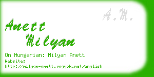 anett milyan business card